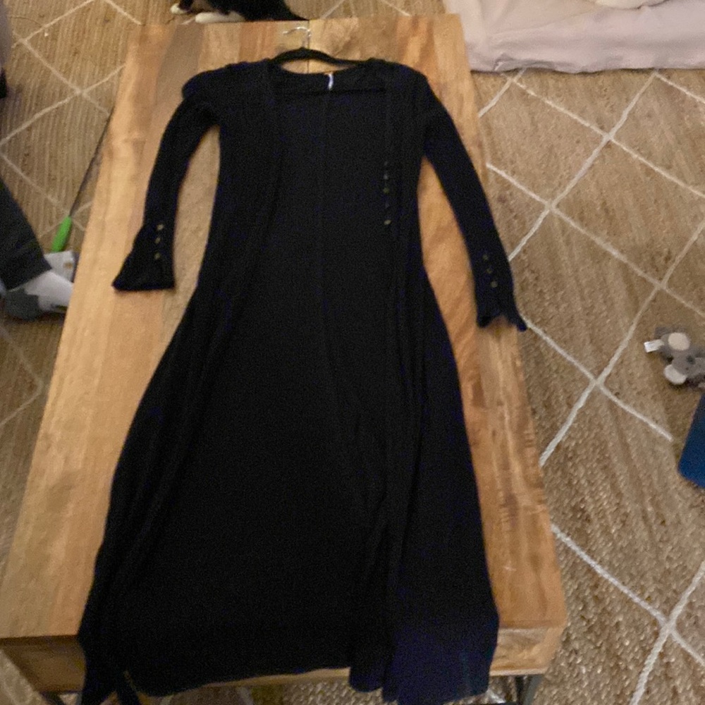 Free People black maxi cardigan